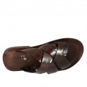Mule pour hommes en cuir et cuir imprimé marron foncé - Pointures disponibles:  37, 38, 46, 47, 48, 49, 50