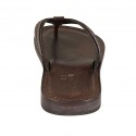 Mule entredoigt pour hommes en cuir et cuir imprimé marron foncé - Pointures disponibles:  37, 38, 47