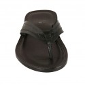 Mule entredoigt pour hommes en cuir et cuir imprimé noir - Pointures disponibles:  37, 38, 47, 48