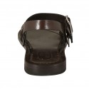 Sandalo da uomo con fibbie in pelle testa di moro - Misure disponibili: 36, 37, 38, 46, 47, 48, 49