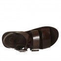 Sandalia para hombres con hebillas en piel marron oscuro - Tallas disponibles:  36, 37