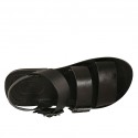 Sandalia para hombres con hebillas en piel negra - Tallas disponibles:  36, 37