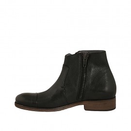 Bottines pour hommes avec fermetures éclair en cuir noir - Pointures disponibles:  47 2