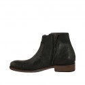 Botin con doble cremallera para hombres en piel negra - Tallas disponibles:  47