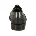 Scarpa stringata derby elegante da uomo in pelle nera con lavorazione Brogue - Misure disponibili: 36, 37, 38, 47, 48, 49, 50