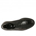 Chaussure derby avec lacets et bout droit pour hommes en cuir noir - Pointures disponibles:  36, 38, 50