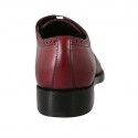 Scarpa stringata derby da uomo con puntale floreale in pelle bordeaux  - Misure disponibili: 48, 50