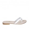 Mule entredoigt pour femmes en cuir blanc talon 1 - Pointures disponibles:  42