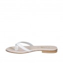 Chanclas de dedo para mujer en piel blanca tacon 1 - Tallas disponibles:  42