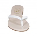 Chanclas de dedo para mujer en piel blanca tacon 1 - Tallas disponibles:  42
