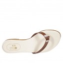 Sabot a infradito da donna in pelle color cuoio tacco 1 - Misure disponibili: 33, 34, 42, 43, 44, 45, 46, 47
