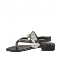 Sandale entredoigt pour femmes en cuir noir et imprimé talon 2 - Pointures disponibles:  42