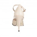 Woman's pointy open shoe with strap in nude leather heel 11 - Available sizes:  42
