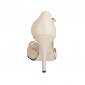 Woman's open shoe with strap and platform in nude leather heel 11 - Available sizes:  42