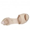 Woman's open shoe with strap and platform in nude leather heel 11 - Available sizes:  42