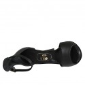 Scarpa aperta da donna con cinturino alla caviglia e plateau in pelle nera tacco 11 - Misure disponibili: 42
