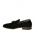 Mocassin avec glands pour hommes en daim noir - Pointures disponibles:  38, 46, 50