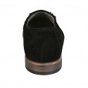 Men's loafer with tassels in black suede - Available sizes:  38, 46, 50