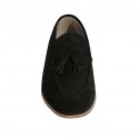 Mocassin avec glands pour hommes en daim noir - Pointures disponibles:  38, 46, 50