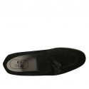 Mocassin avec glands pour hommes en daim noir - Pointures disponibles:  38, 46, 50