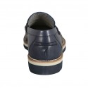 Mocassin pour hommes en cuir et cuir tressé bleu - Pointures disponibles:  38