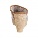 Mule ouvert pour femmes en cuir tressé multicouleur avec plateforme et talon compensé 9 - Pointures disponibles:  42