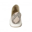 Mocassin pour femmes en cuir blanc et imprimé multicouleur talon 1 - Pointures disponibles:  42