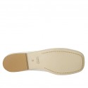 Mocassin pour femmes en cuir blanc et imprimé multicouleur talon 1 - Pointures disponibles:  42