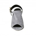 Sandale pour femmes avec boucle en daim bleu gris talon 8 - Pointures disponibles:  42