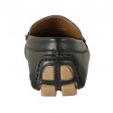 Mocassin pour hommes en cuir noir - Pointures disponibles:  37, 47