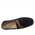 Mocassin pour hommes à lacets en daim bleu - Pointures disponibles:  46, 52