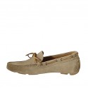 Mocassino stringato da uomo in camoscio beige - Misure disponibili: 46