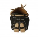 Mocasino para hombres con cordones en gamuza negra - Tallas disponibles:  46, 47, 50, 52