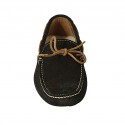 Mocassino con lacci da uomo in camoscio nero - Misure disponibili: 46, 47, 50, 52