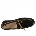 Mocassin pour hommes à lacets en daim noir - Pointures disponibles:  46, 47, 50, 52