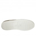Mocassin sportif pour hommes en cuir et cuir perforé marron - Pointures disponibles:  49, 50