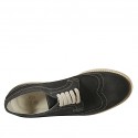 Chaussure derby sportif à lacets avec bout golf pour hommes en cuir nubuck bleu - Pointures disponibles:  46, 47
