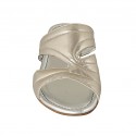 Woman's open mules in platinum bronze laminated leather heel 2 - Available sizes:  42