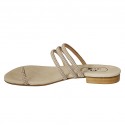 Chanclas de dedo con tachuelas para mujer en piel beis tacon 1 - Tallas disponibles:  42