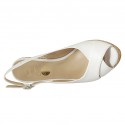 Sandale pour femmes en cuir blanc talon compensé 10 - Pointures disponibles:  42