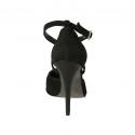 Woman's open shoe with crossed strap in black suede heel 11 - Available sizes:  42