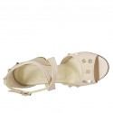 Scarpa aperta da donna con cinturino incrociato e borchie in pelle nude tacco 7 - Misure disponibili: 42, 43