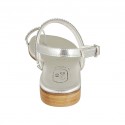 Sandale entredoigt pour femmes avec strass en cuir argent talon 2 - Pointures disponibles:  32