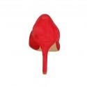 Scarpa aperta da donna in camoscio rosso tacco 8 - Misure disponibili: 31, 33, 34, 42, 43, 44, 45, 46
