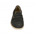 Mocassin pour hommes en cuir nubuck bleu - Pointures disponibles:  37