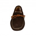 Mocassino da uomo con lacci in camoscio marrone scuro - Misure disponibili: 37, 38, 46, 47, 48, 49, 50, 51, 52