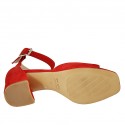 Escarpin ouvert pour femmes avec courroie en daim rouge talon 6 - Pointures disponibles:  42