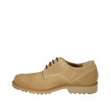 Scarpa stringata da uomo in nabuk beige - Misure disponibili: 46, 47