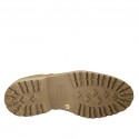 Men's laced shoe in beige nubuck leather - Available sizes:  46, 47