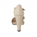 Zapato abierto para mujer con cinturon y hebilla en piel desnuda tacon 11 - Tallas disponibles:  42